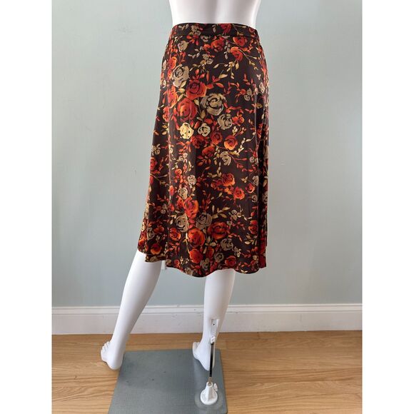 NWT Vintage Jaclyn Smith Brown Floral A Line Slip Skirt size XL - Picture 2 of 6